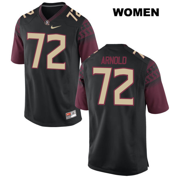 Women's NCAA Nike Florida State Seminoles #72 Mike Arnold College Black Stitched Authentic Football Jersey DQP0069HN